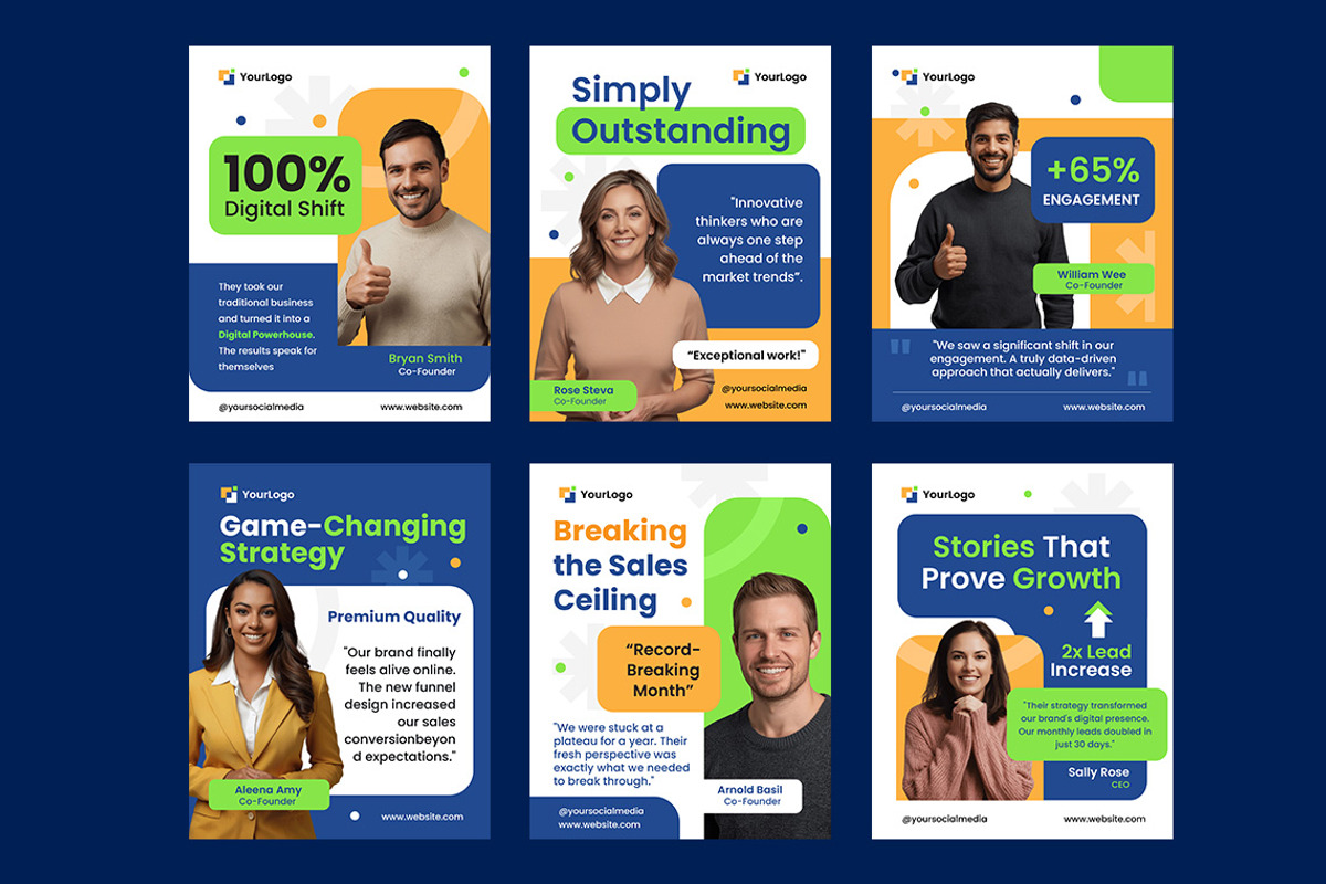 Customer Testimonials + Canva, a Social Media Template by Jiwstudio (Photo 2 of 5)