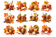 Watercolor Caramel Apples Clipart, a Decorative Illustration by stickermadness (Thumbnail 2 of 4)