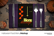 Halloween Food Menu Mockup, a Product Mockup by graphicook (Thumbnail 1 of 4)