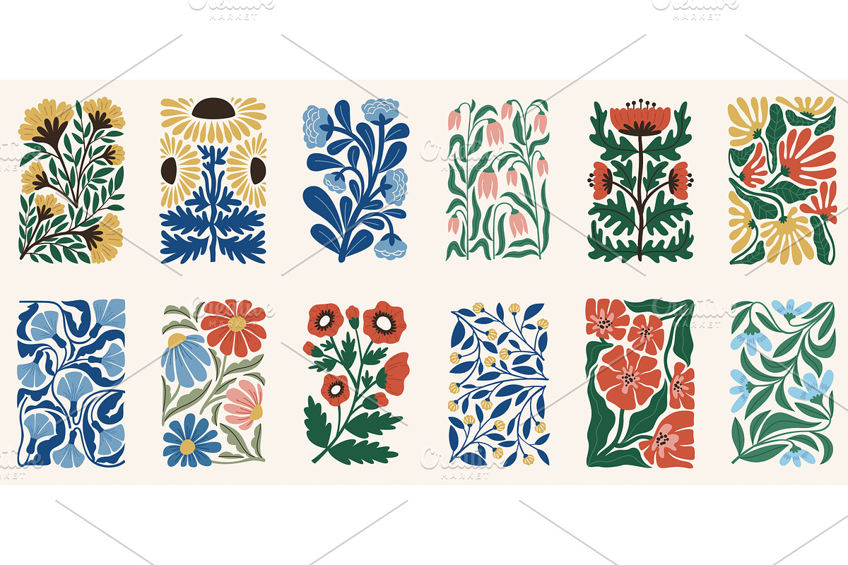 Modern flowers. Decorative, an Object Illustration by YummyBuum