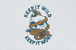 KEEP IT WILD KEEP IT WORK, an Animal Illustration by Ngaula Std.