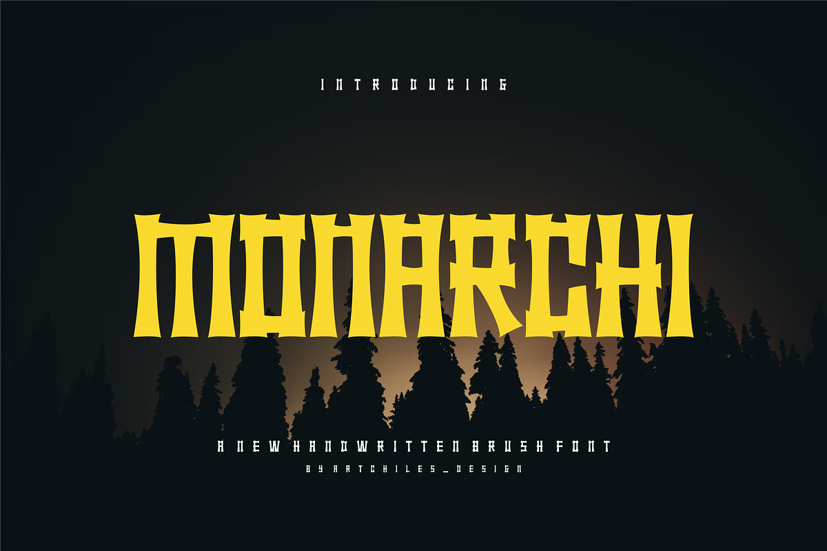 Monarchi - Font, a Handwritten Font by artchiles_design (Photo 1 of 5)