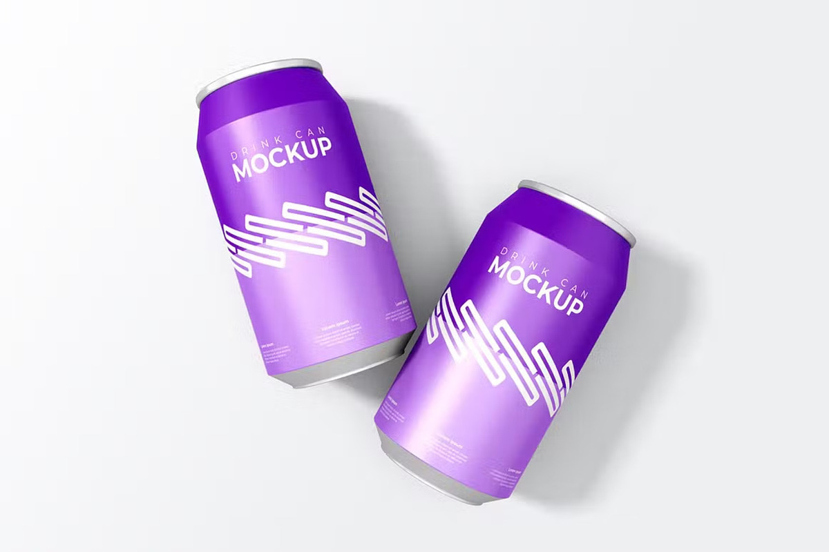 Drink Cans Mockup Template Set, a Cups & Container Mockup by GearShift (Photo 3 of 5)