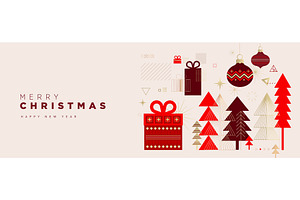 Christmas And New Year Cards Set