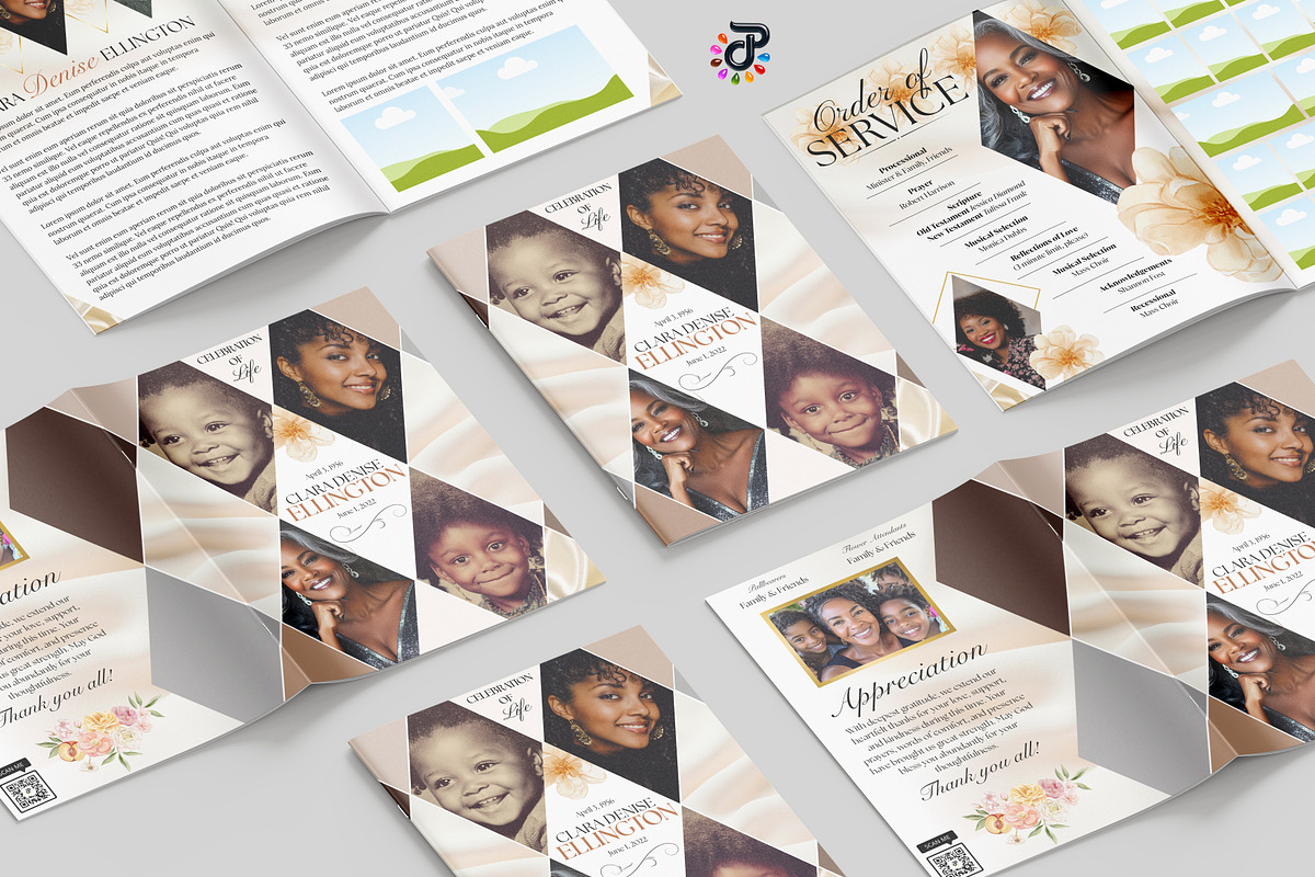 Elegant Canva Obituary Template, a Brochure Template by Protech Design ENT (Photo 2 of 9)