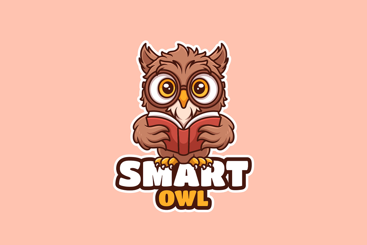 Smart Owl Cartoon Mascot Logo, a Branding & Logo Template by Gumrega Studio