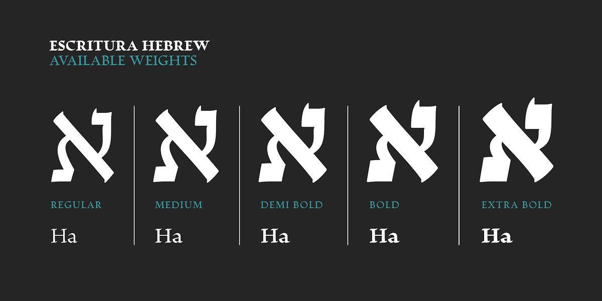 Escritura Hebrew, a Serif Font by Vanarchiv (Photo 6 of 7)