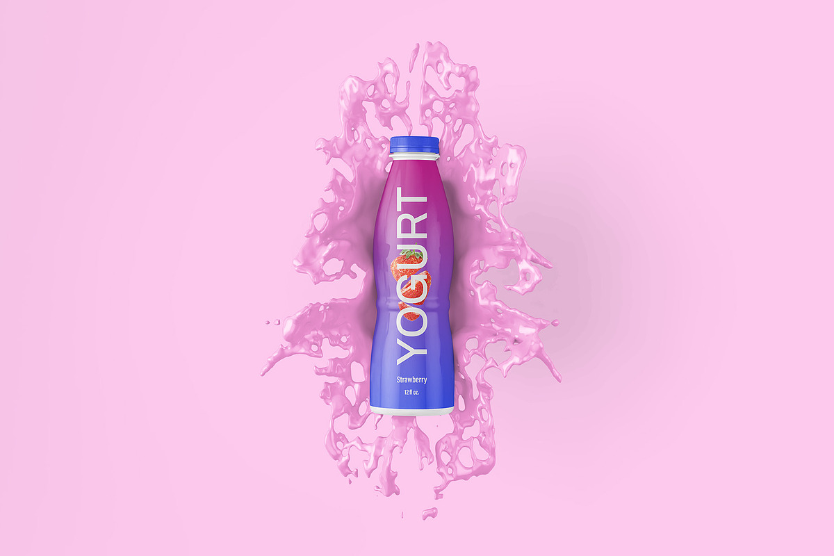 Bottle with Splash Mockup - 7 Views, a Packaging Mockup by Illusiongraphic (Photo 3 of 25)