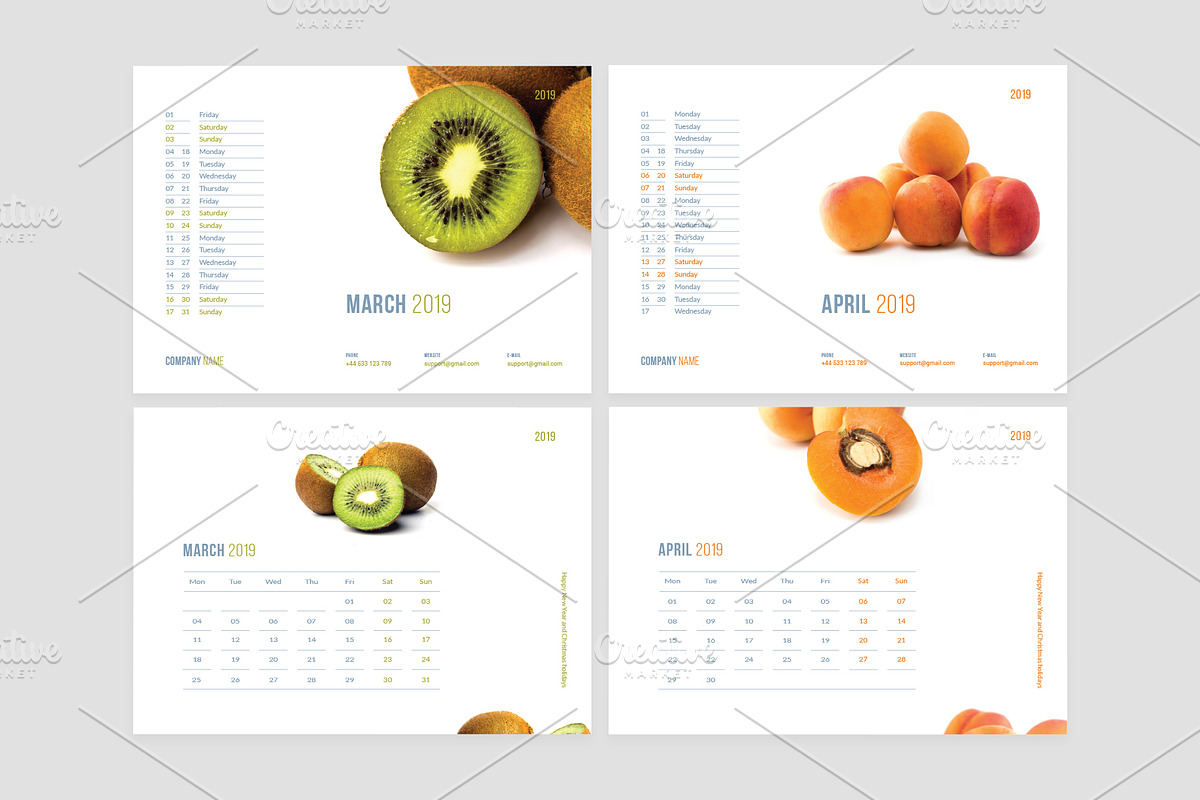 Desk Calendar for 2019, a Stationery Template by Vepix (Photo 5 of 13)