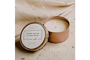 Round Candle Sticker Label Mockup, a Mockup by Kelligraphy Co. (Thumbnail 2 of 2)