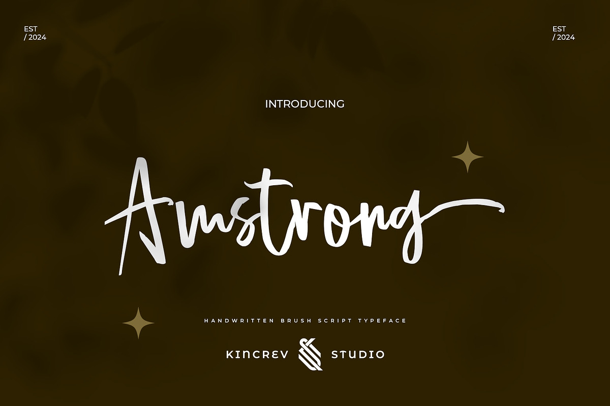 Amstrong - Handwritten Brush Script, a Handwritten Font by Kincrev Studio (Photo 1 of 7)