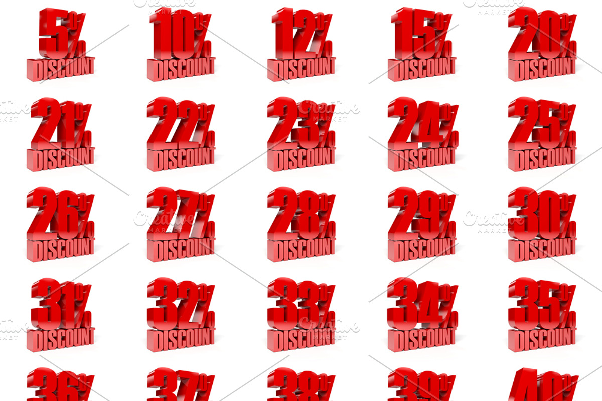 Big bundle of 3D percent discount, a Finance Illustration by sibgat (Photo 2 of 8)