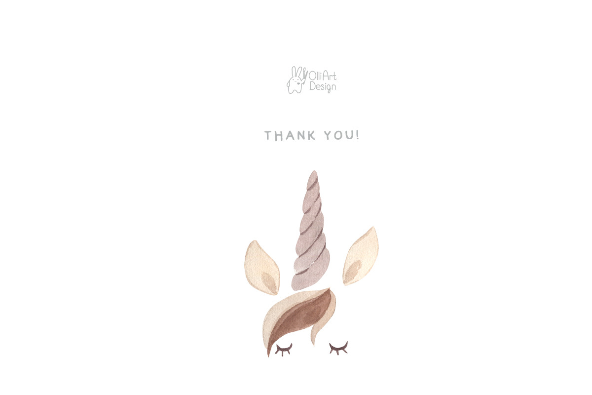 UNICORN clipart. Watercolor, an Animal Illustration by OlliArtDesign (Photo 5 of 5)