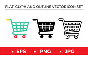 Shopping Cart Icons Set, an Outline Icon by Artonix (Thumbnail 1 of 2)