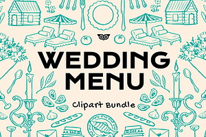 Wedding Menu Clipart Bundle