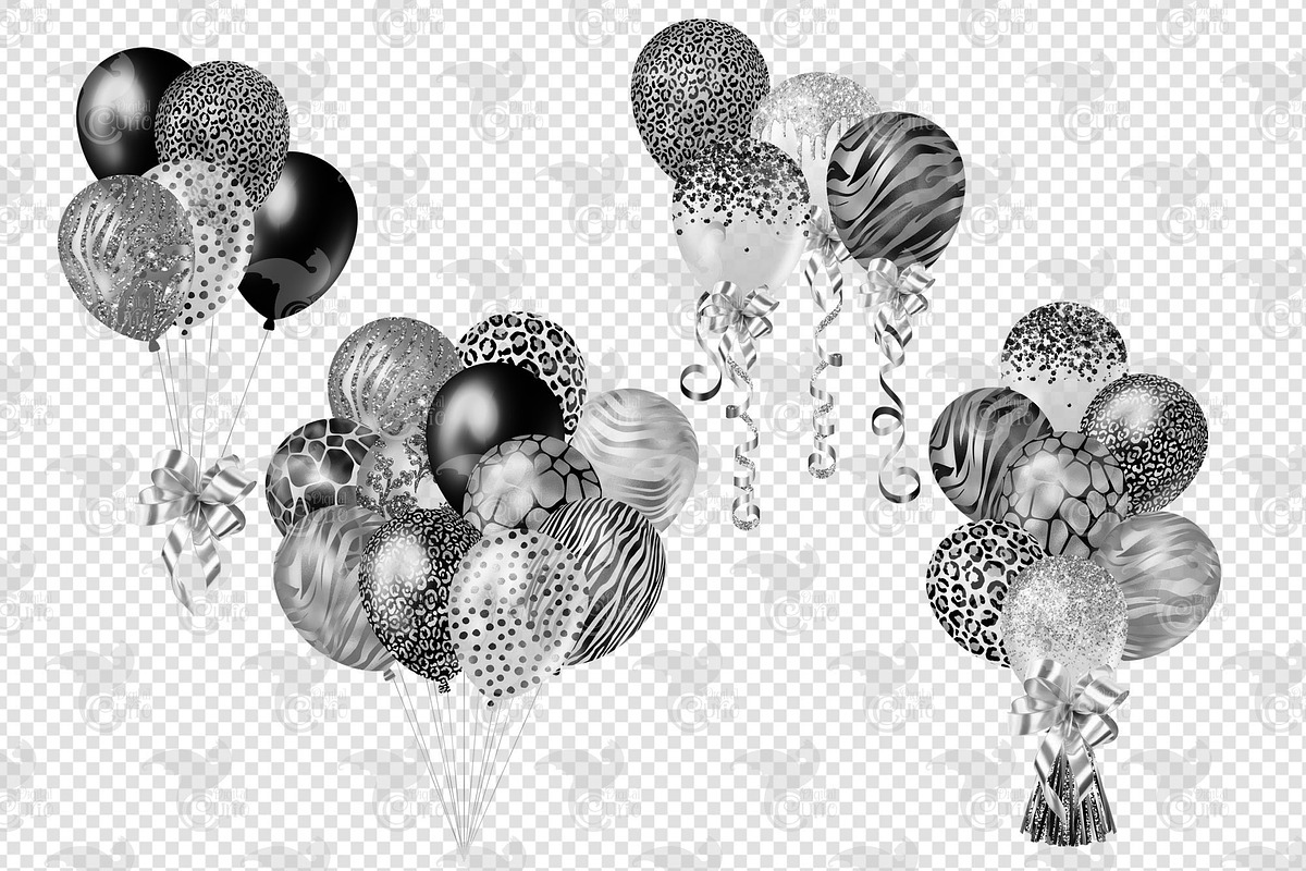 Black and Silver Safari Balloons, an Object Graphic by Digital Curio (Photo 2 of 5)