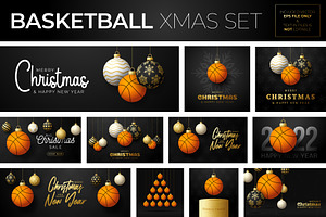 Basketball Christmas card set