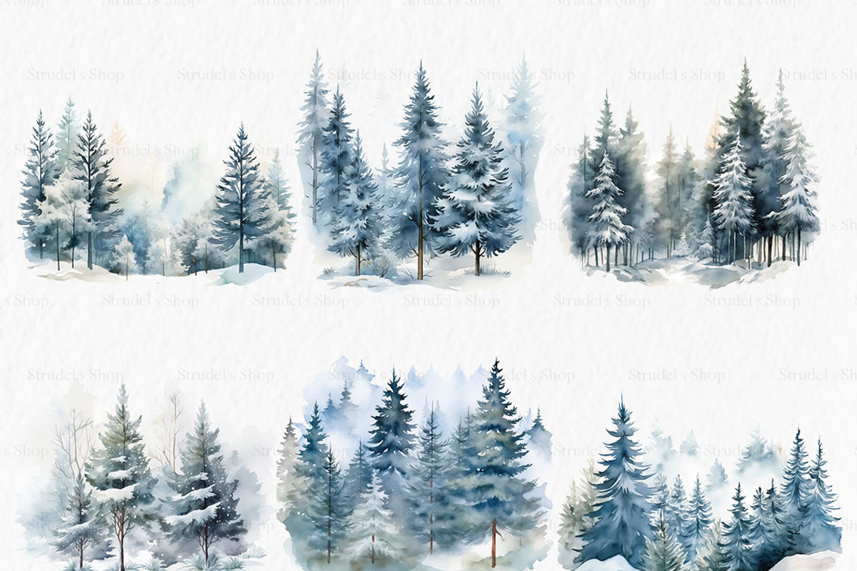 Watercolor forest clipart PNG, an Object Graphic by MyLittleMeow (Photo 5 of 8)