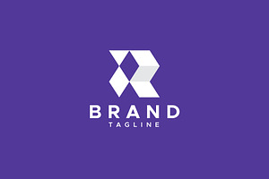 Letter R box logo design
