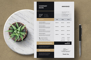 Creative Invoice Design Template, a Stationery Template by MightyDesign