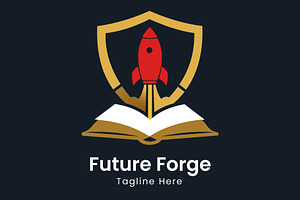 Future Forge Education Rocket Book L, a Branding & Logo Template by Walldecorated