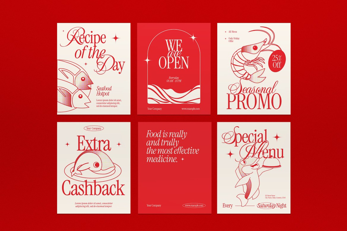 Seafood Instagram Set, a Social Media Template by graphicook (Photo 2 of 3)