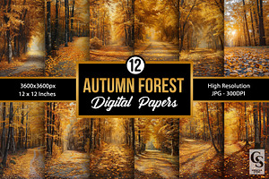 Autumn Forest Digital Papers