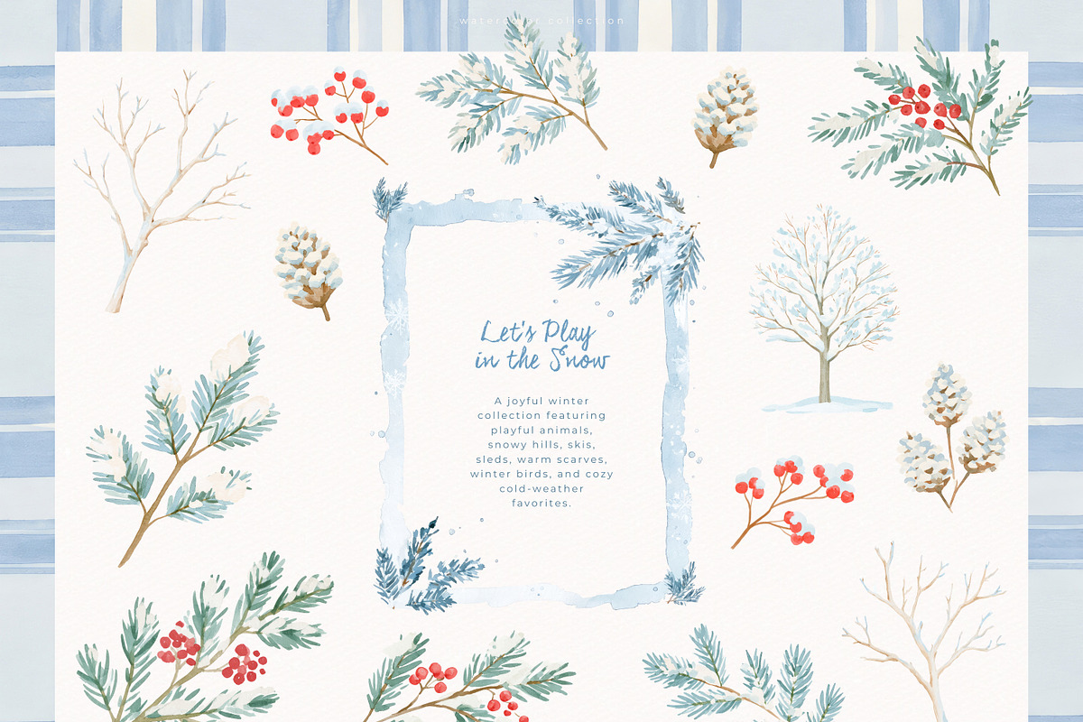 Let's Play In The Snow Collection, an Animal Illustration by PeDe Designs (Photo 7 of 9)