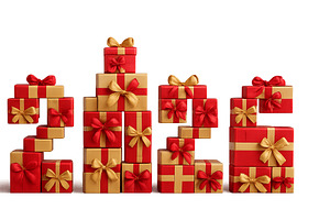 New year gift boxes arranged creativ, an Illustration by Dvoevnore photos