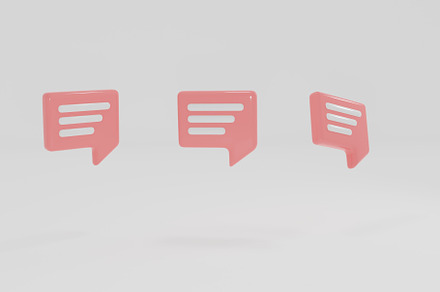 3D Minimal. chat bubbles on pink . concept of social media messages. 3d render