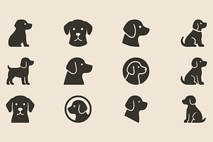 Dog Icon Set, an Animal Illustration by Vectorium Studio