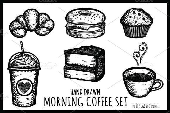Morning Coffee Hand Drawn Icon Set