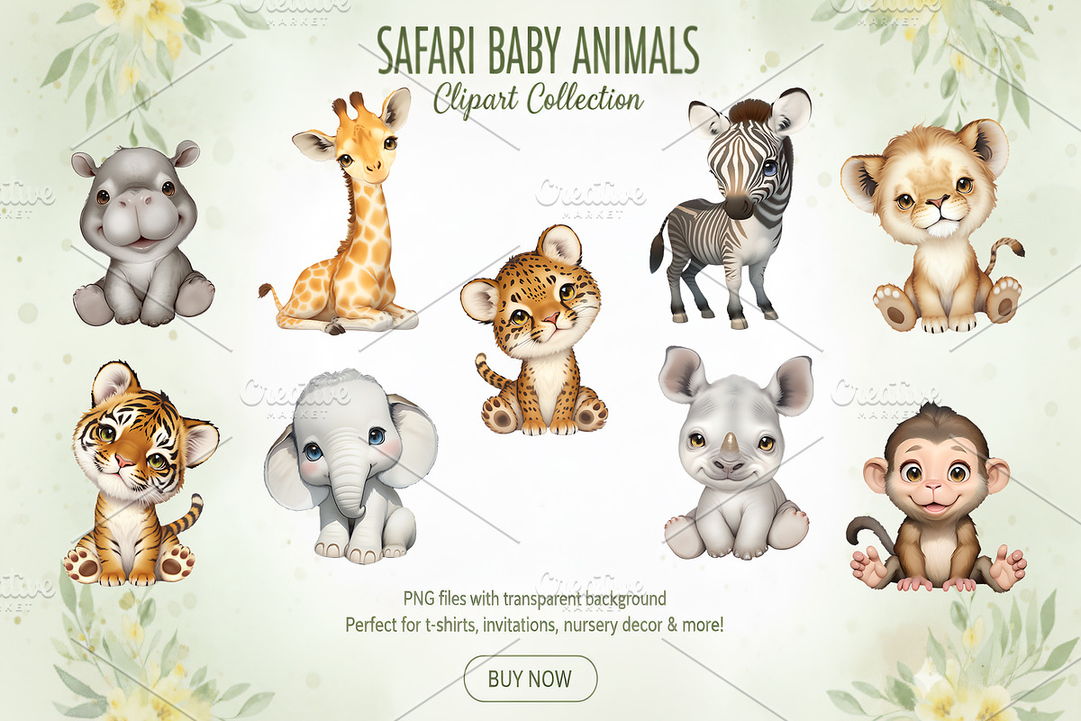Safari Animals Clipart Collection, an Animal Illustration by SavinV (Photo 2 of 5)