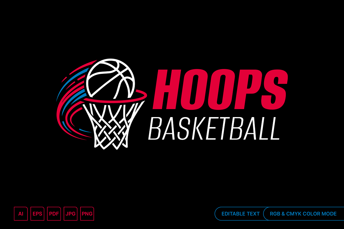 Hoops Basketball Sport Logo, a Branding & Logo Template by muhisya (Photo 1 of 3)