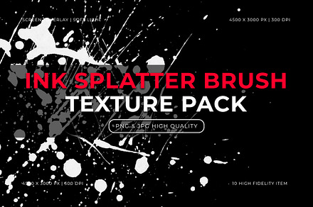 Ink Splatter Texture Brush Pack, a Texture Graphic by Pitchlook.Studio