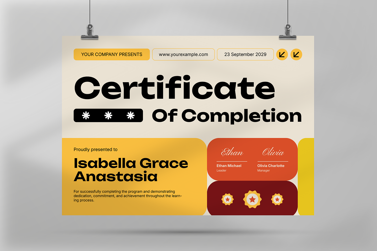 Creative Certificate Of Completion, a Flyer Template by Annora Studio (Photo 5 of 6)