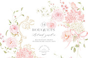 Blush Pink Watercolor Floral Bows, a Decorative Illustration by Veris Studio (Thumbnail 2 of 15)