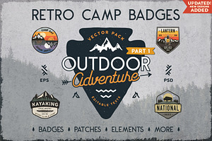 Retro Camp Badges Mega Bundle