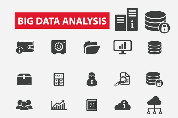 25 Big Data Analysis Icons