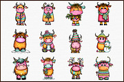 Whimsical Christmas Highland Cow Cli, an Illustration by Sublimation Artist (Thumbnail 3 of 6)