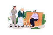 Senior people in nursing home set, a Healthcare Illustration by PaperTrident (Thumbnail 5 of 9)