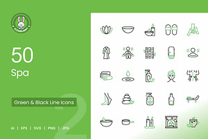 Spa Green & Black Icons, an Icon by IconBunny
