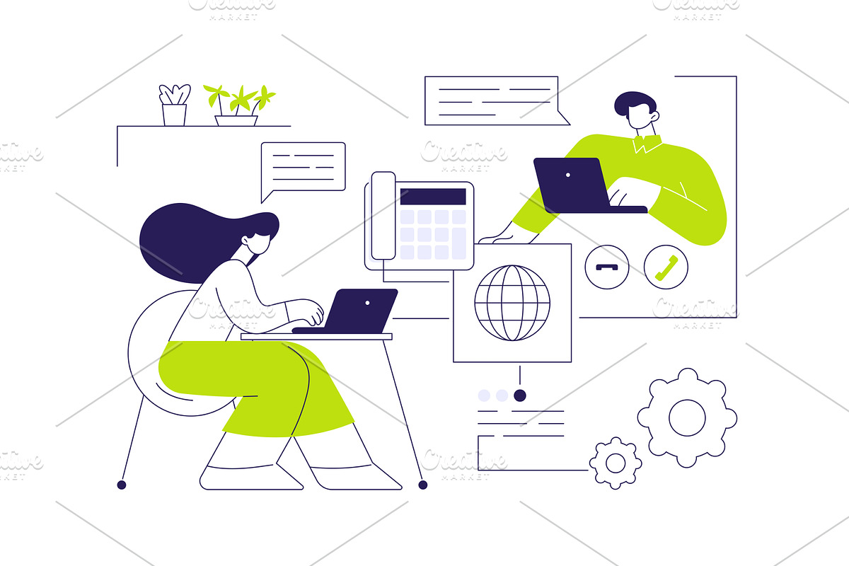 IP telephony abstract concept vector, a Technology Illustration by Visual Generation