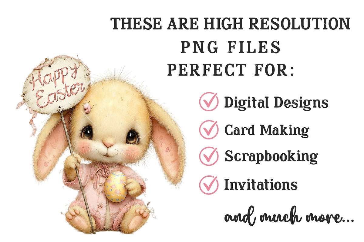 Whimsical Easter Bunny Clipart, an Illustration by OK Design (Photo 4 of 6)