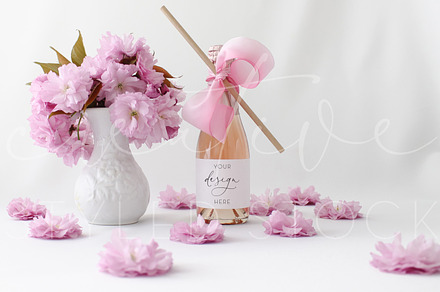 Mini Champagne Bottle with Straw