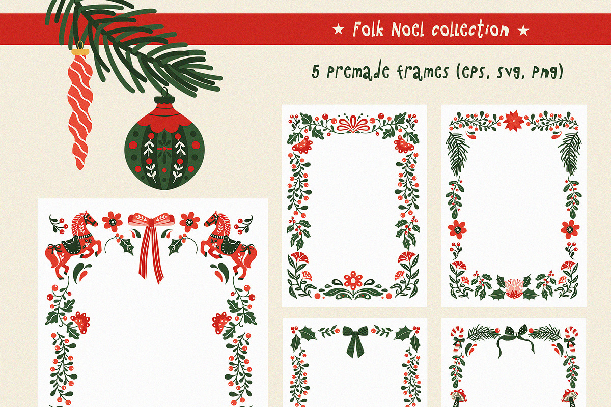 Christmas Folk Art graphic set, a Seasonal Illustration by Madiwaso (Photo 12 of 13)