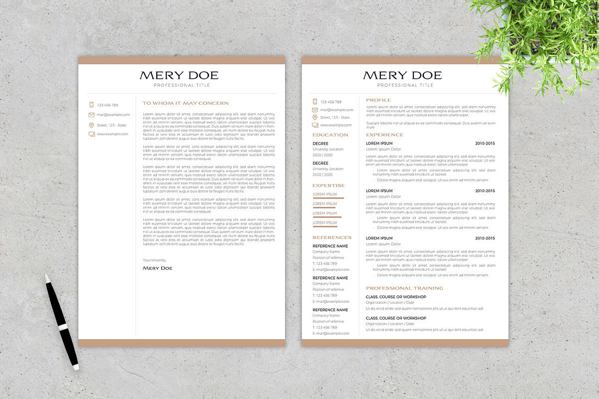 Nude Resume / CV & Cover Letter, a Resume Template by McLittle Stock (Photo 2 of 4)
