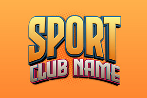 Sport 3D Text Effect Curved Style