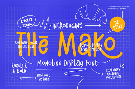 The Mako - Monoline Display Font