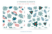 Christmas & Winter Floral collection, a Decorative Illustration by VectoriyA (Thumbnail 3 of 8)